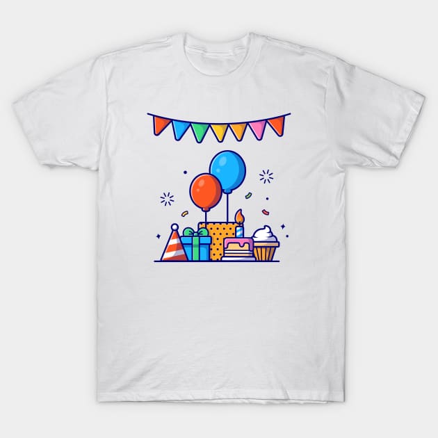 Gift Box And Birthday Cake (2) T-Shirt by Catalyst Labs